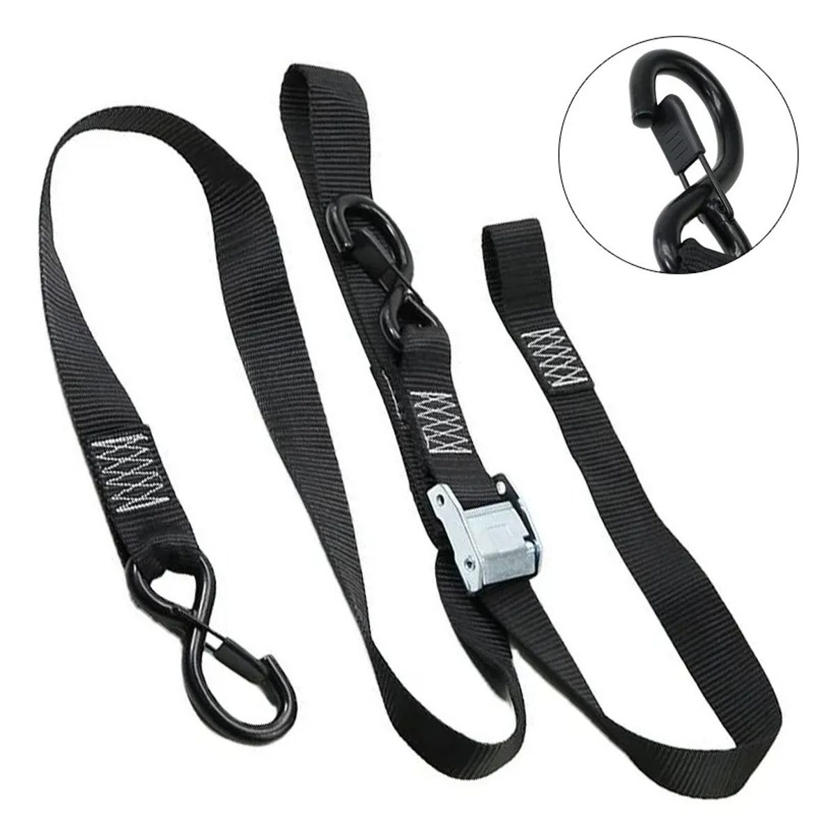 GENERICO - Tie Downs Eslinga Negro Con Amarras Para Motos