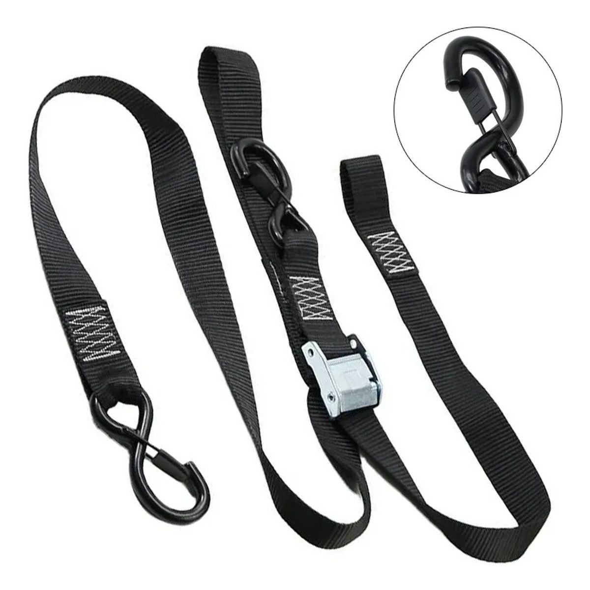 GENERICO - Tie Downs Eslinga Negro Con Amarras Para Motos