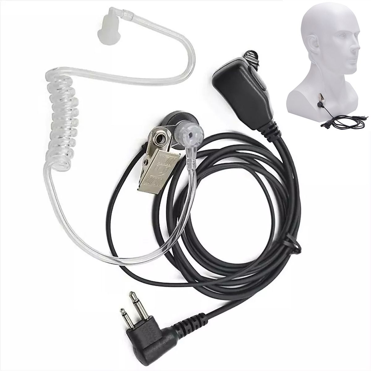 ATURE - Audífono Micrófono Para Radios Motorola Ep-450 Tubo Acústico