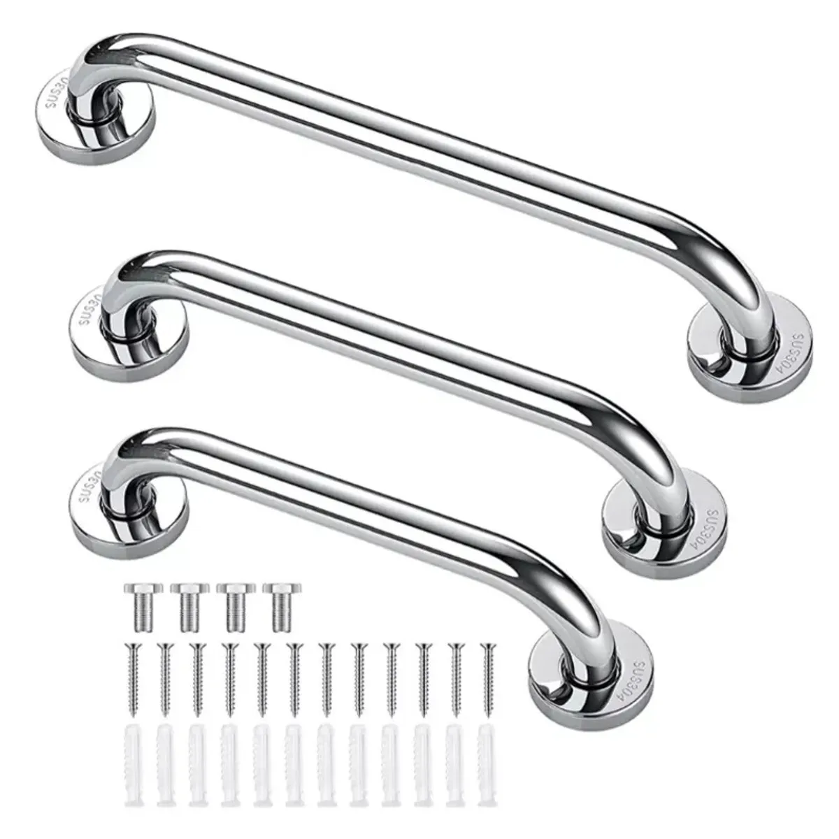 GENERICO - Pack De 3 Manillas (barra) Seguridad Baño Ducha Pasa Manos