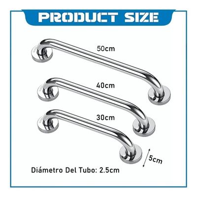 Imagen 2 del producto Pack De 3 Manillas (barra) Seguridad Baño Ducha Pasa Manos