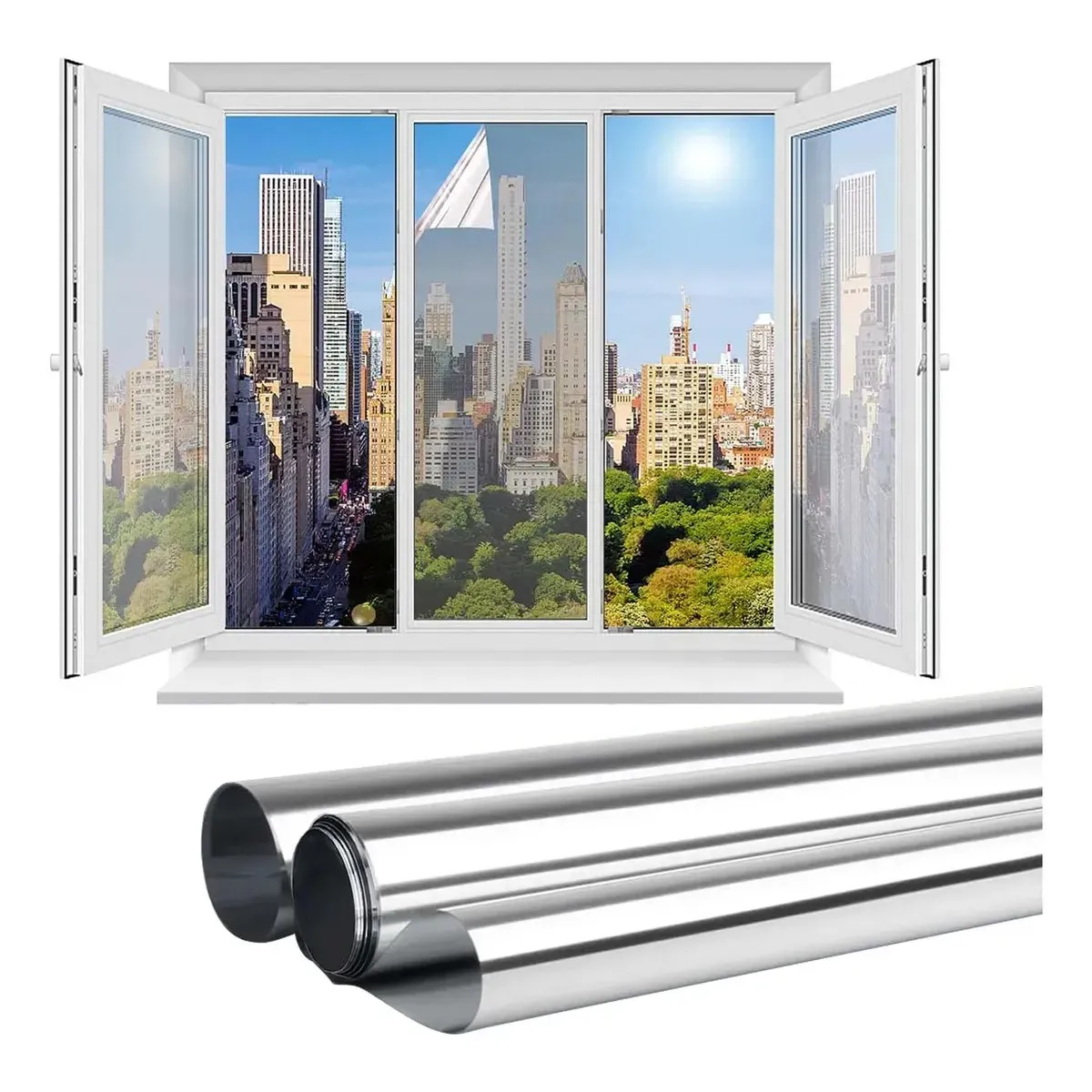 KUANGYE - Lamina Espejada Film Privacidad Vidrio Ventana 70 Cm × 10 M