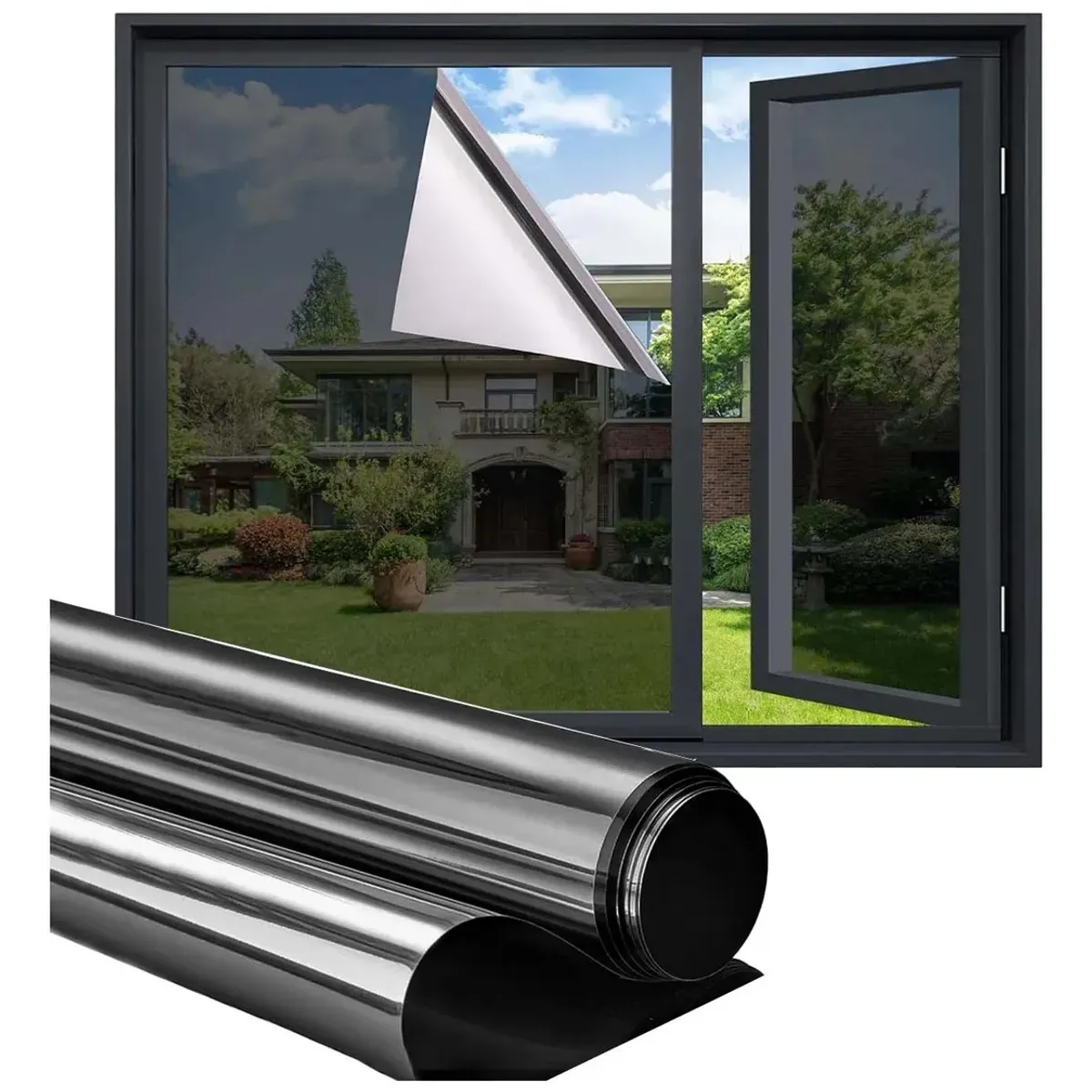 KUANGYE - Lamina Espejada Film Privacidad Vidrio Ventana 70 Cm × 10 M