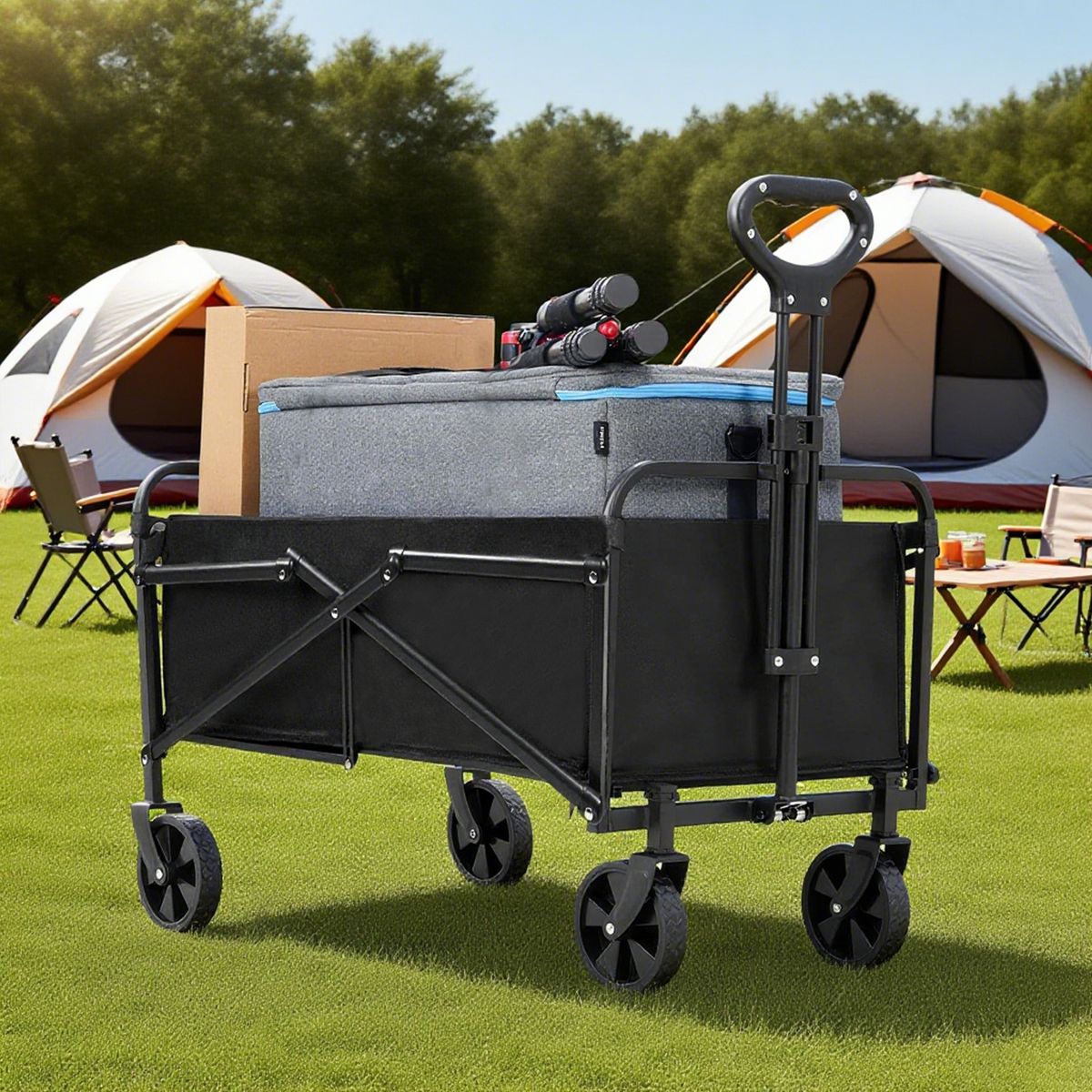 ROHE - Carrito Para Compras Plegable Para Camping 69 x 47 x 85 cm