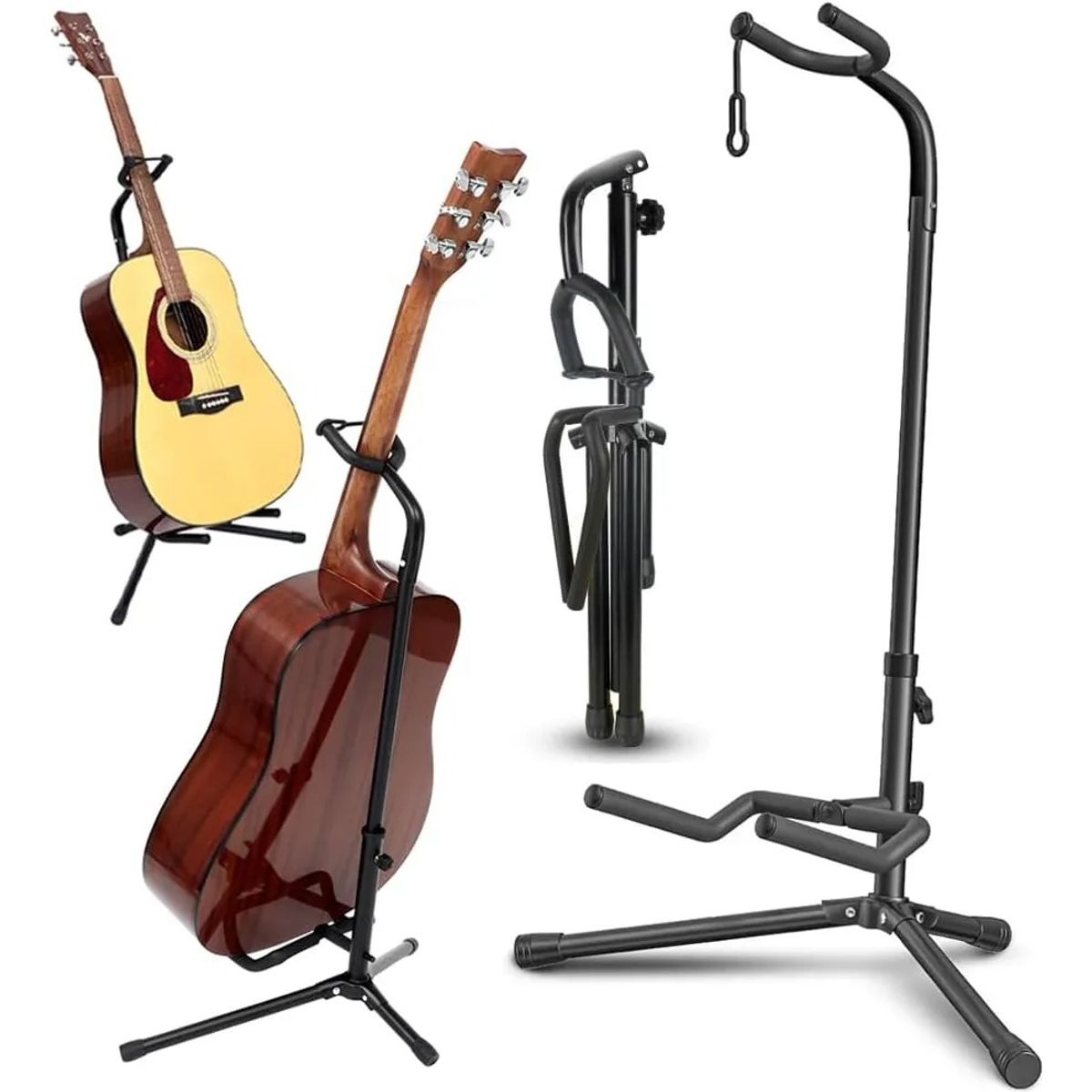 EVERSO - Atril Soporte De Guitarra Y Eléctrica Bajo Ajustable Plegabl