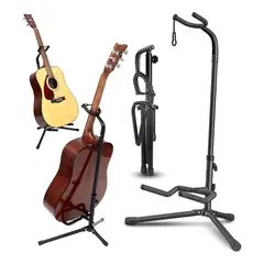 EVERSO - Atril Soporte De Guitarra Y Eléctrica Bajo Ajustable Plegabl