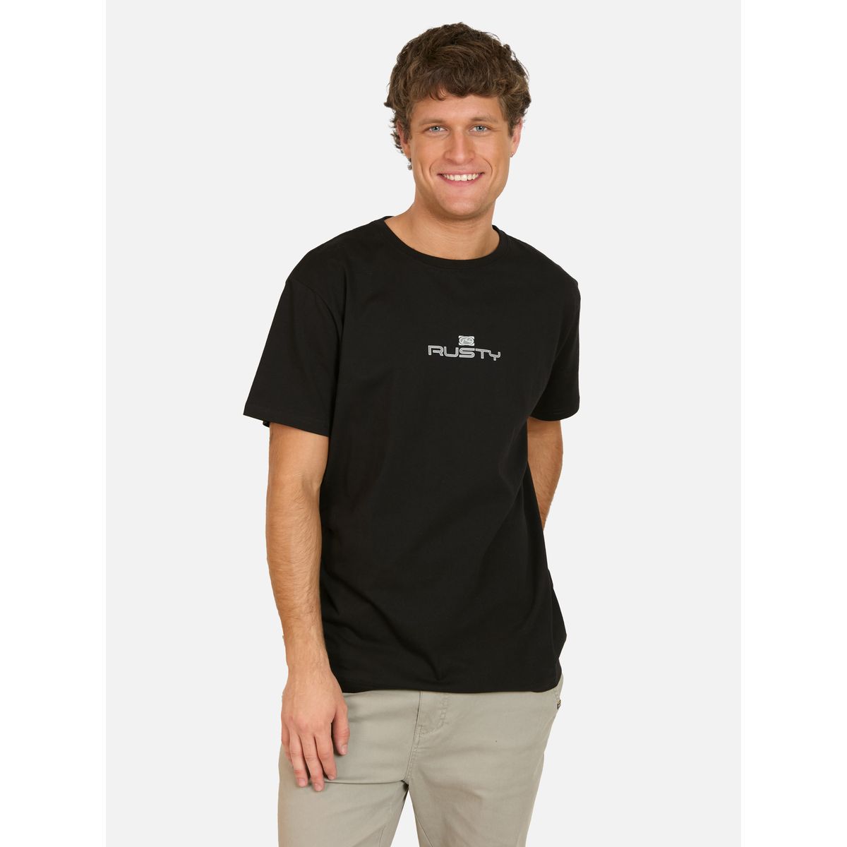 RUSTY - Polera MC Dusty Negro Hombre Rusty
