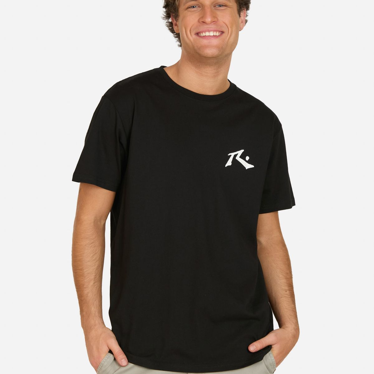 RUSTY - Polera MC Bruma Negro Hombre Rusty