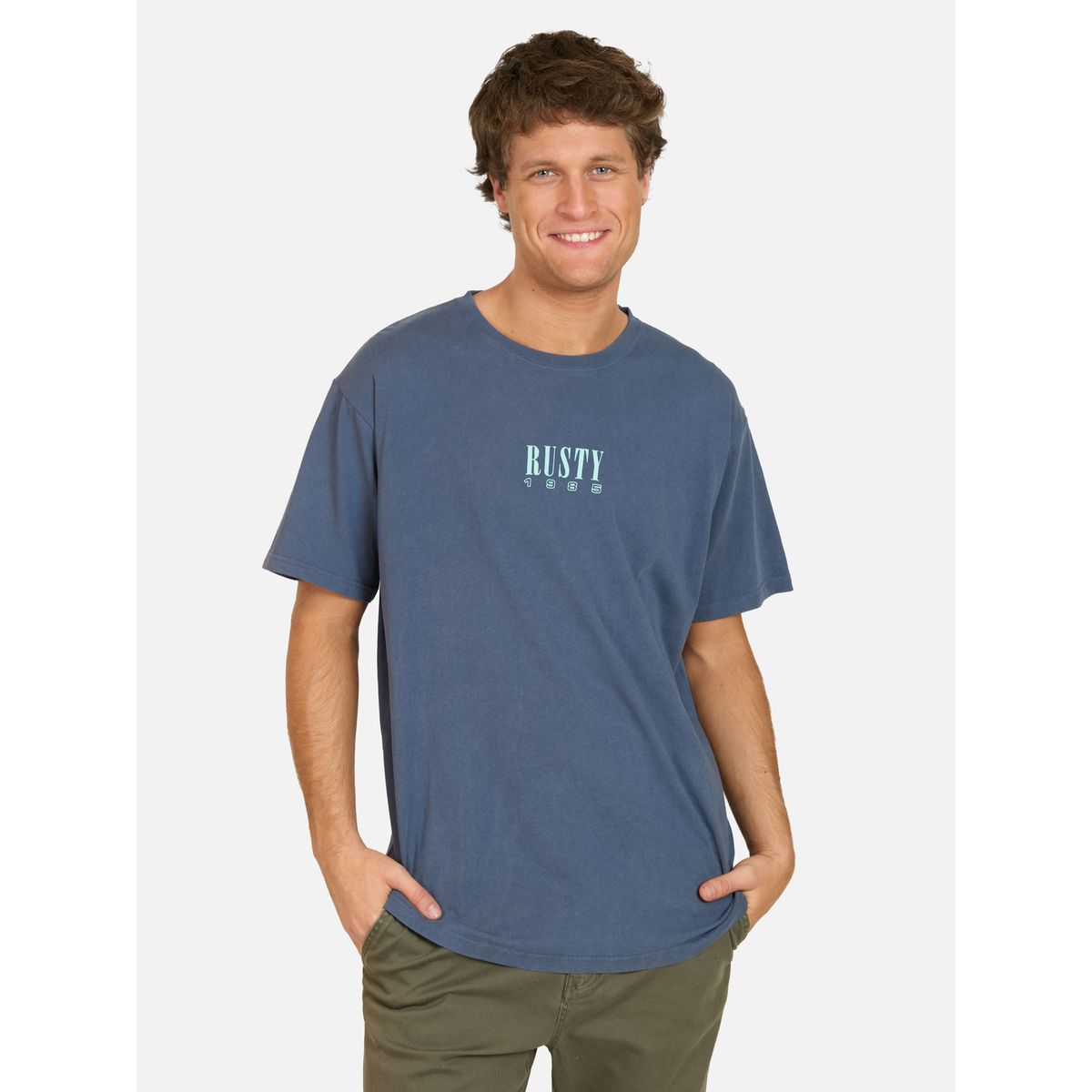 RUSTY - Polera MC Fierce Azul Hombre Rusty