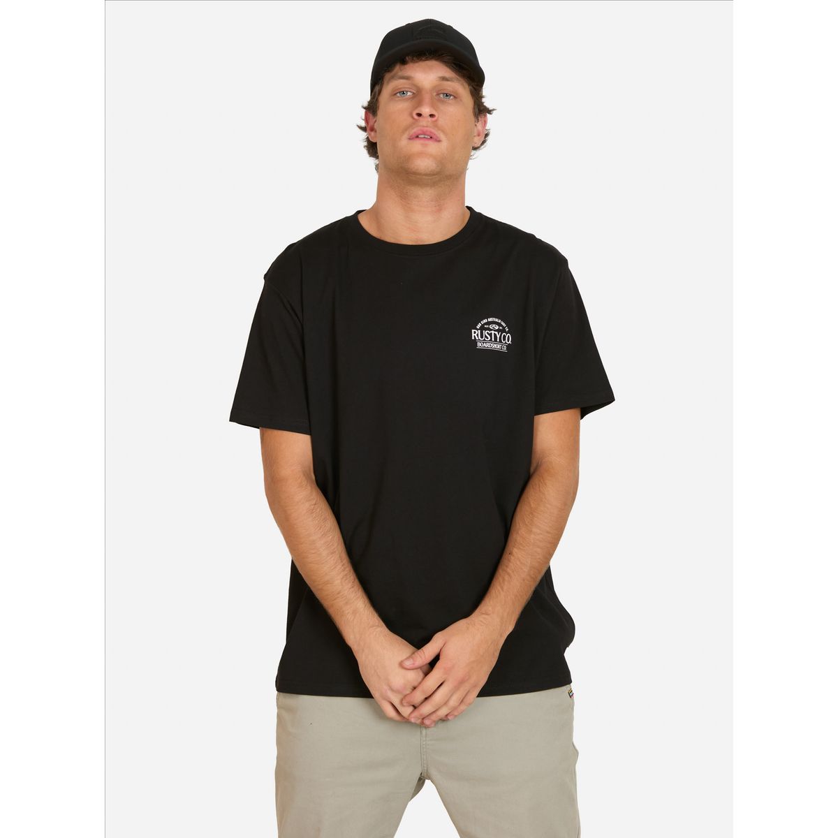 RUSTY - Polera MC Denso Negro Hombre Rusty