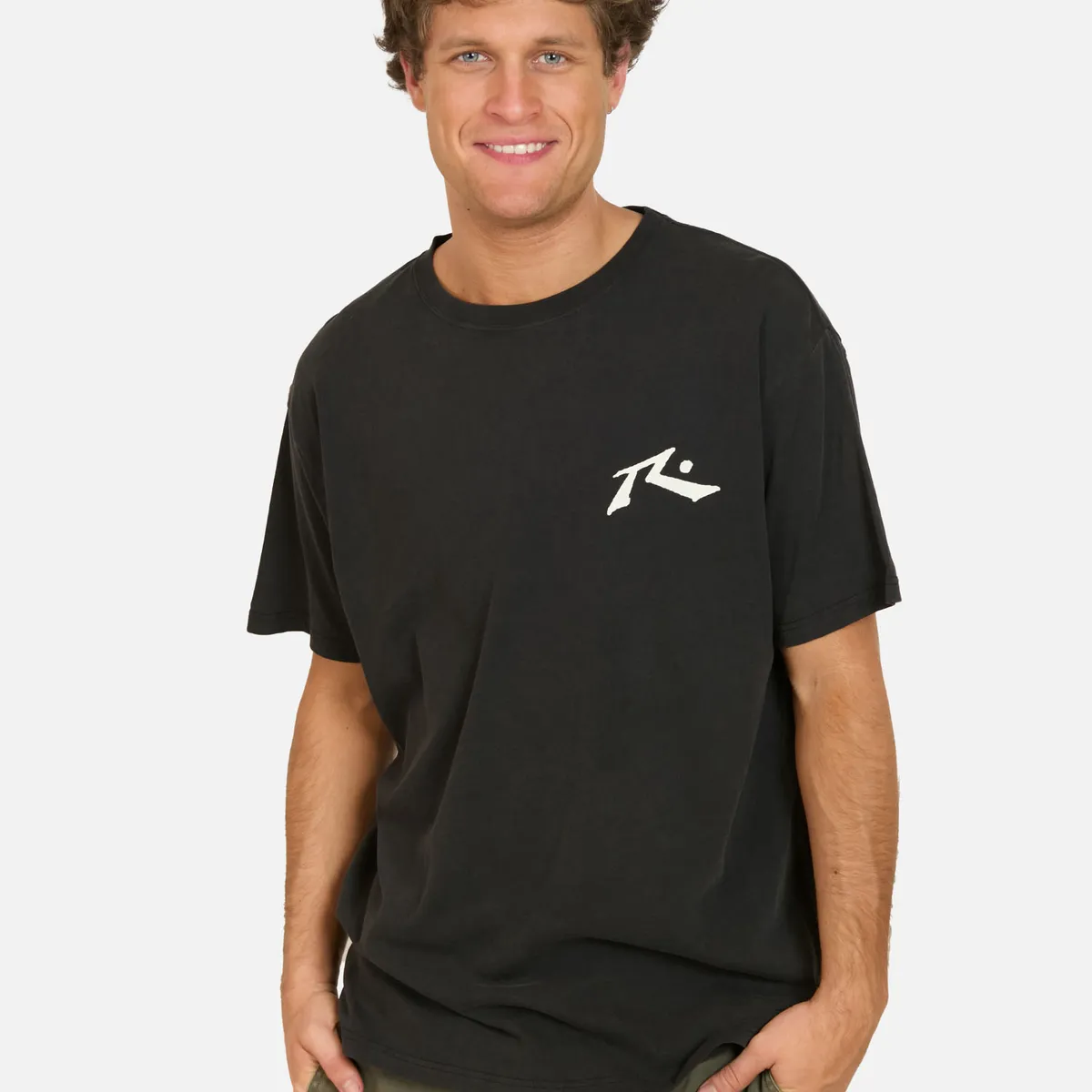 RUSTY - Polera MC Flash Negro Hombre Rusty