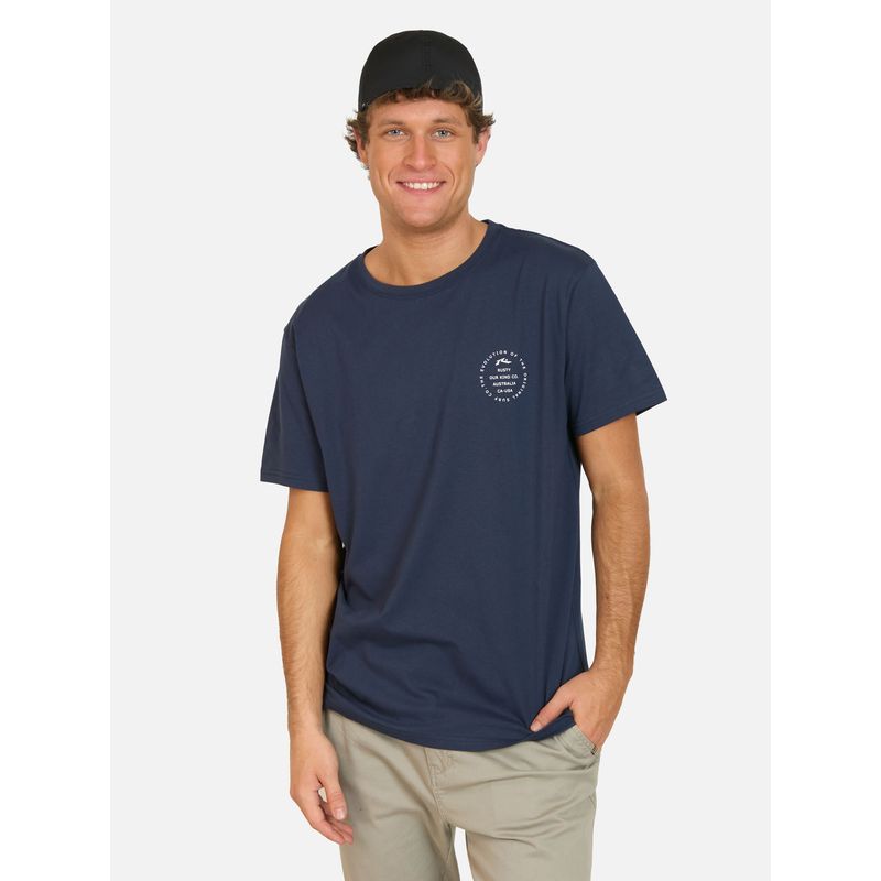 RUSTY - Polera MC Drift Azul Hombre Rusty