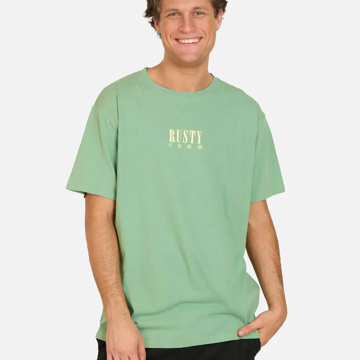 RUSTY - Polera MC Fierce Verde Hombre Rusty
