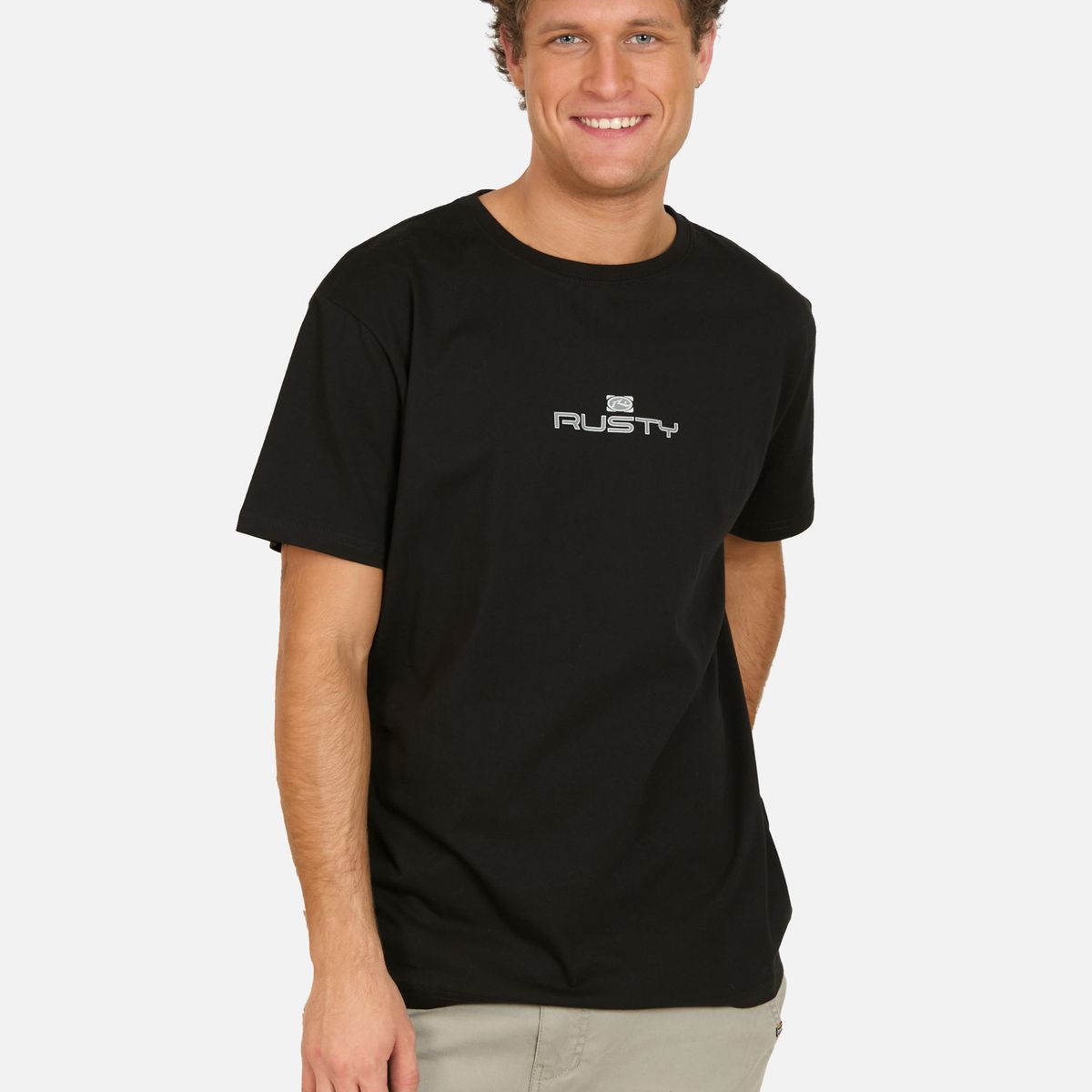 RUSTY - Polera MC Dusty Negro Hombre Rusty