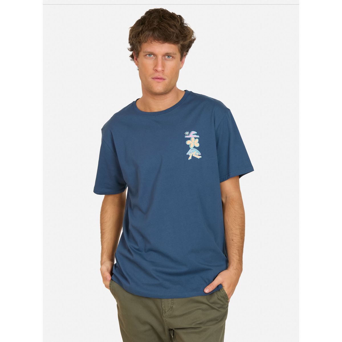 RUSTY - Polera MC Crasher Celeste Hombre Rusty
