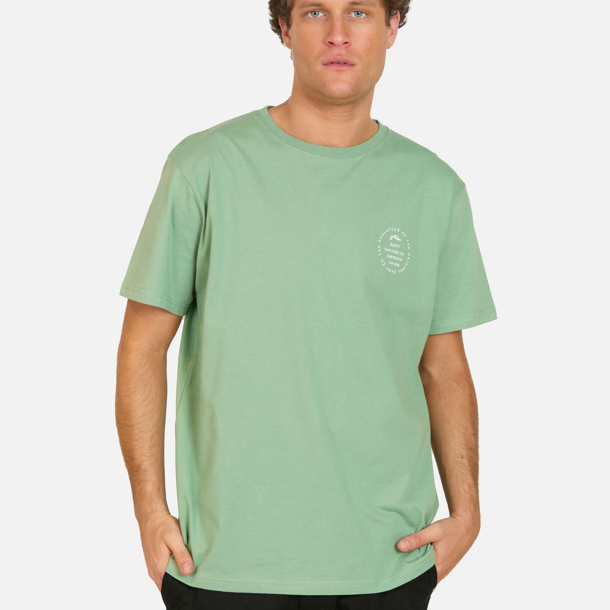 RUSTY - Polera MC Drift Verde Hombre Rusty