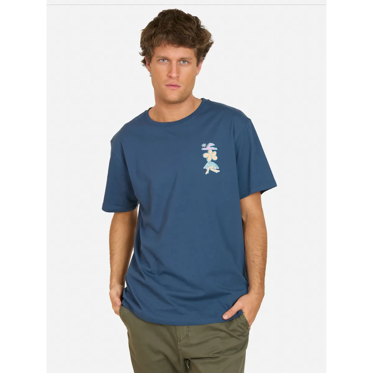 RUSTY - Polera MC Crasher Celeste Hombre Rusty