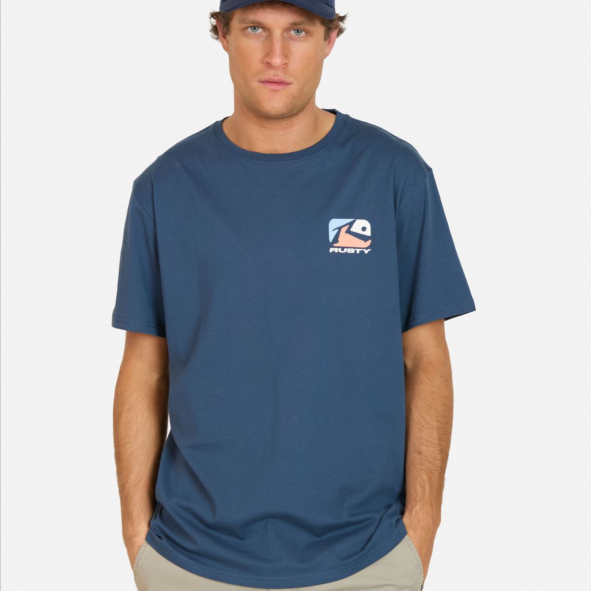 RUSTY - Polera MC Curl Celeste Hombre Rusty
