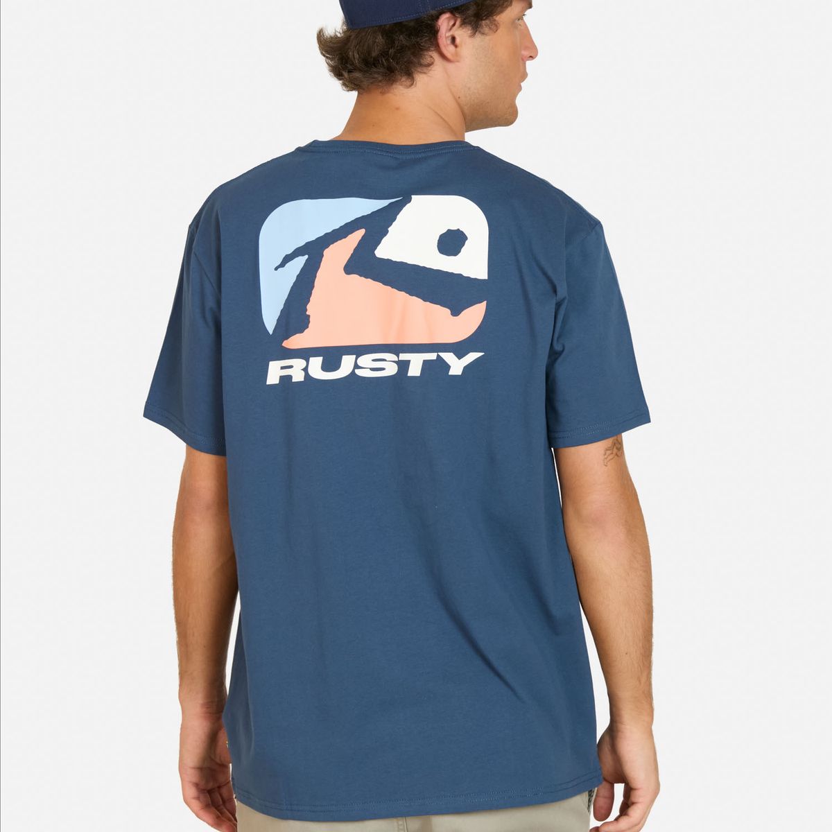 RUSTY - Polera MC Curl Celeste Hombre Rusty