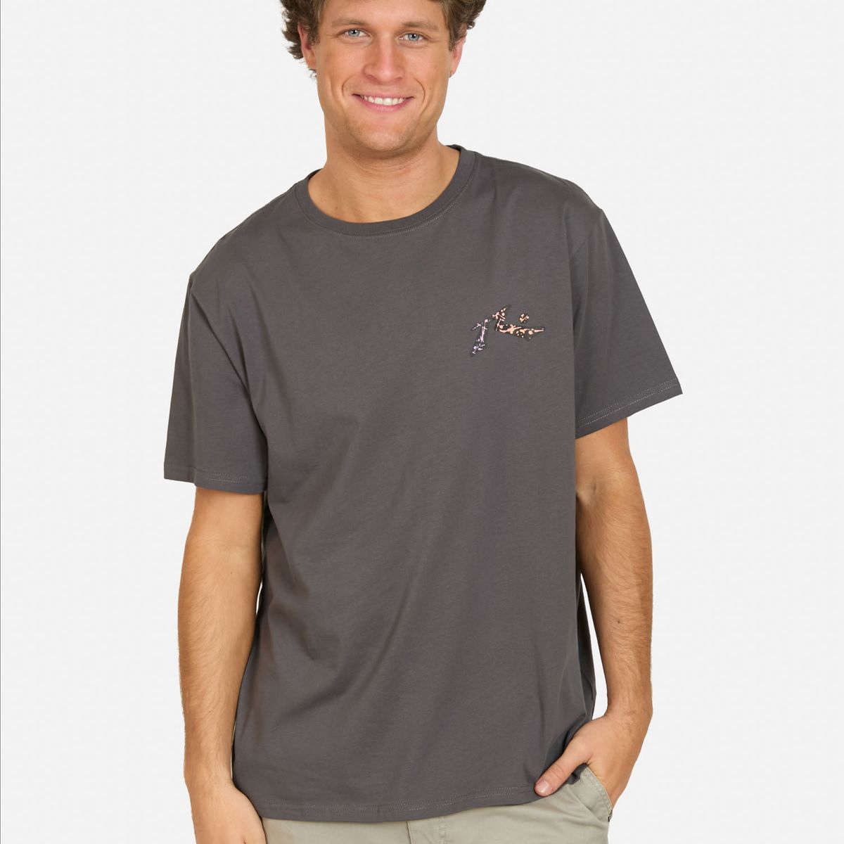 RUSTY - Polera MC Deep Gris Hombre Rusty