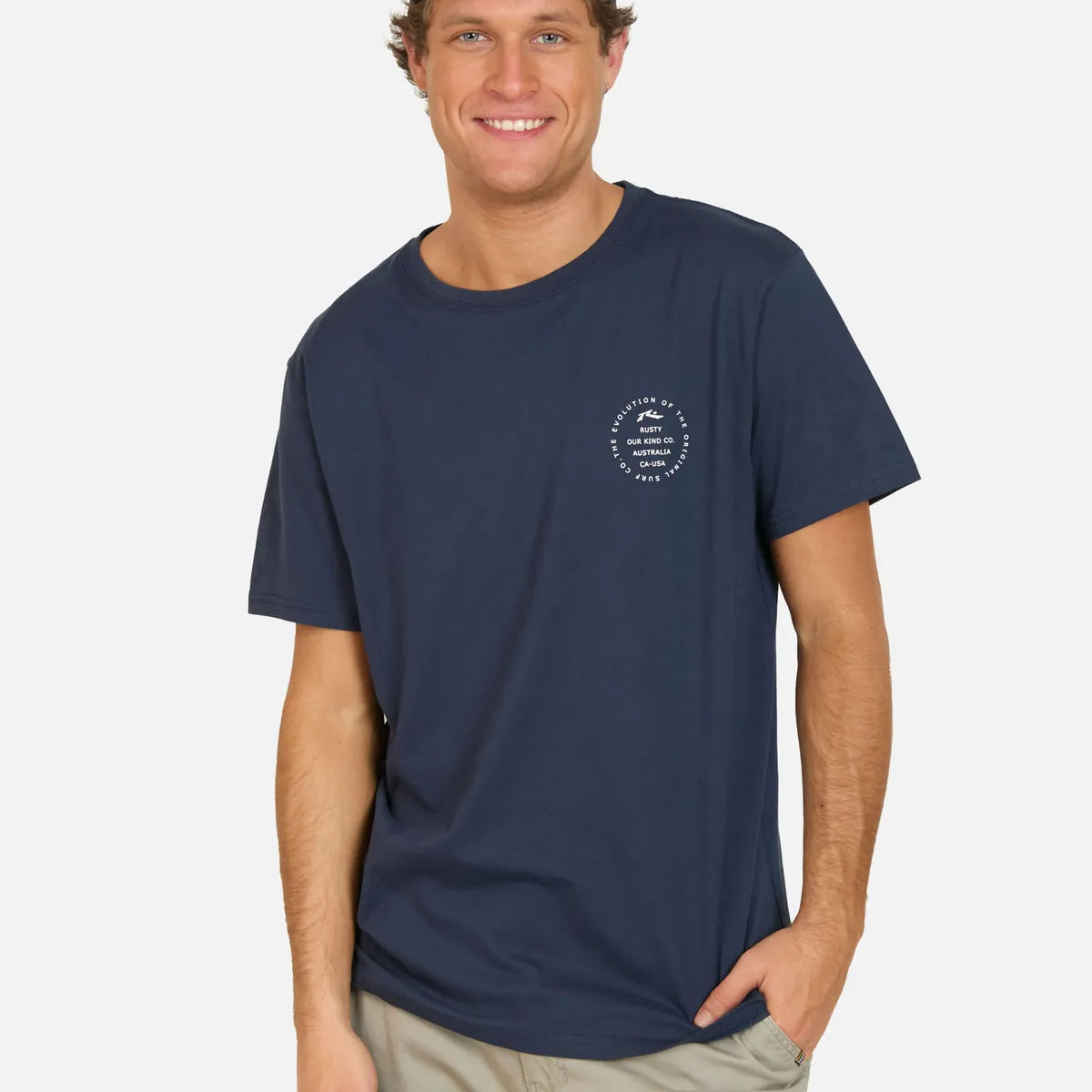 RUSTY - Polera MC Drift Azul Hombre Rusty