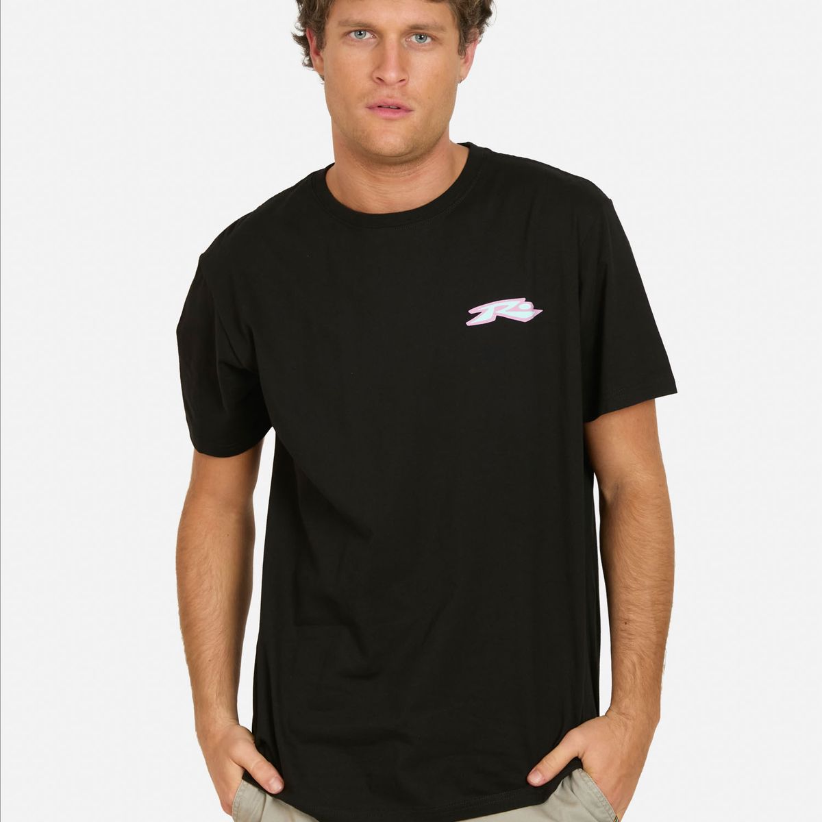 RUSTY - Polera MC Coral Negro Hombre Rusty