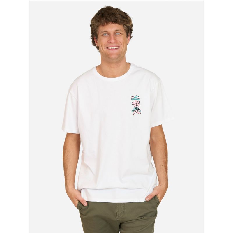 RUSTY - Polera MC Crasher Blanco Hombre Rusty