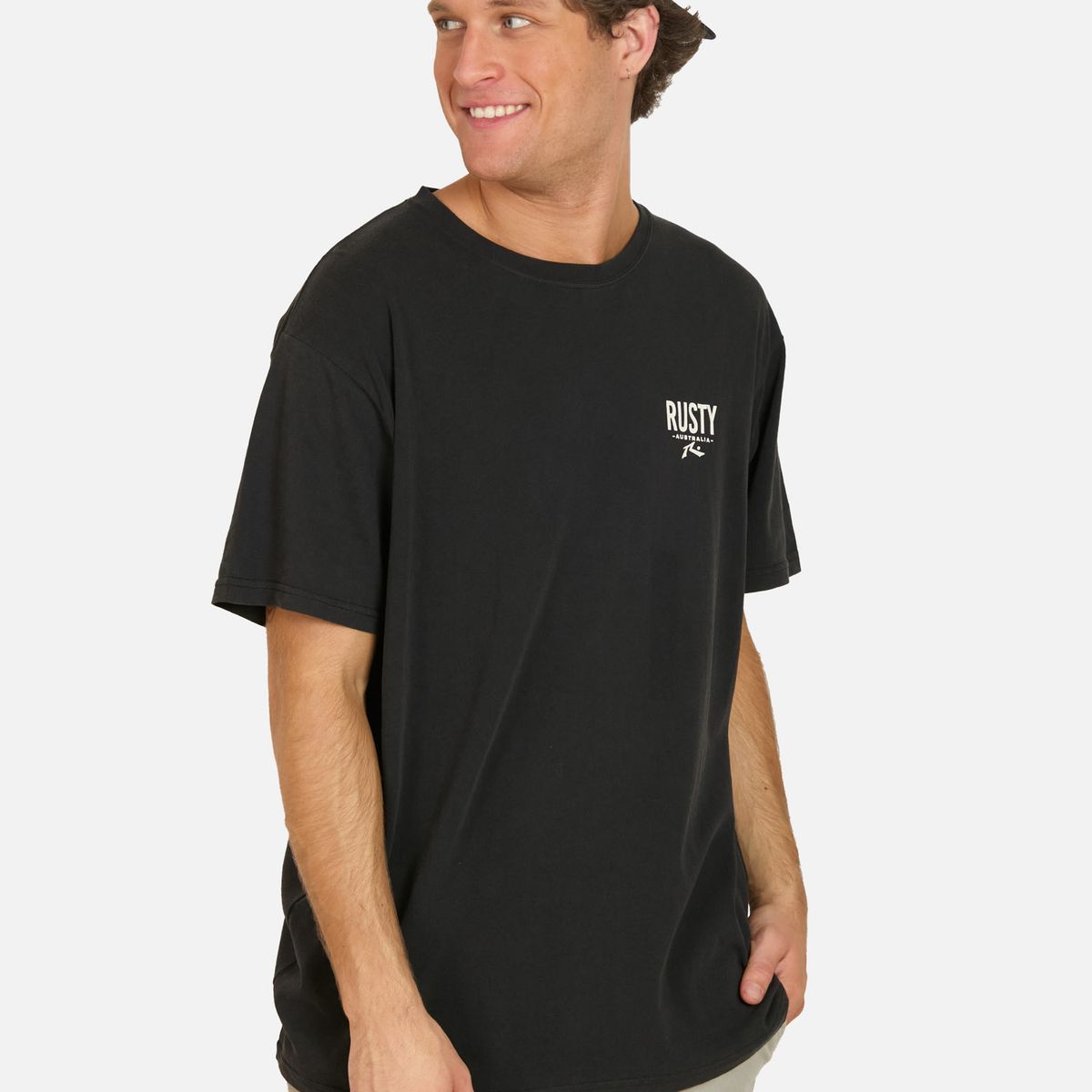 RUSTY - Polera MC Firn Negro Hombre Rusty
