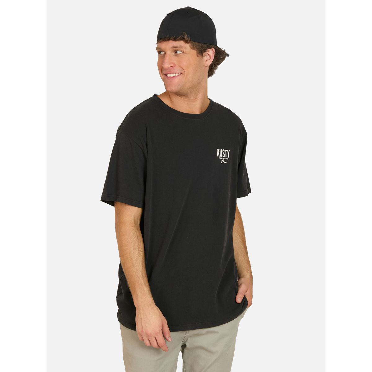RUSTY - Polera MC Firn Negro Hombre Rusty