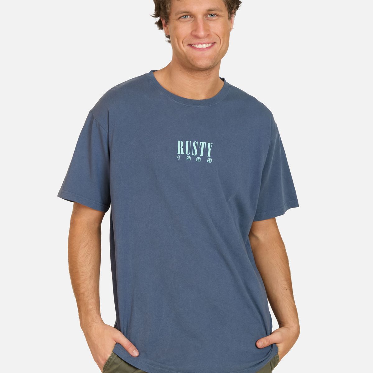 RUSTY - Polera MC Fierce Azul Hombre Rusty