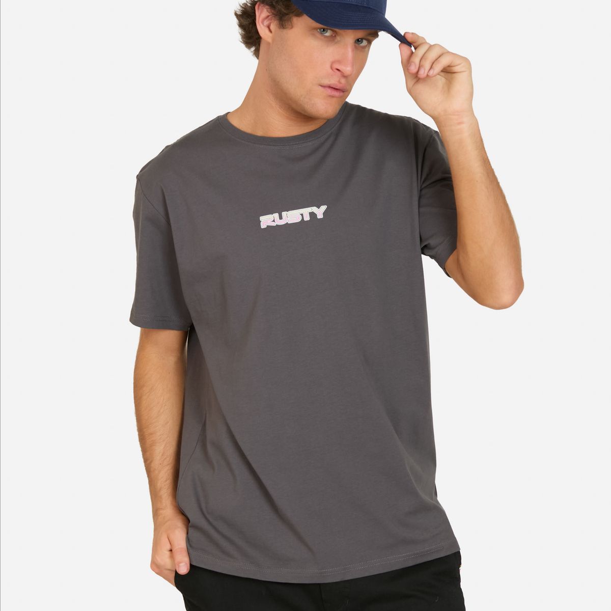 RUSTY - Polera MC Brutal Gris Hombre Rusty