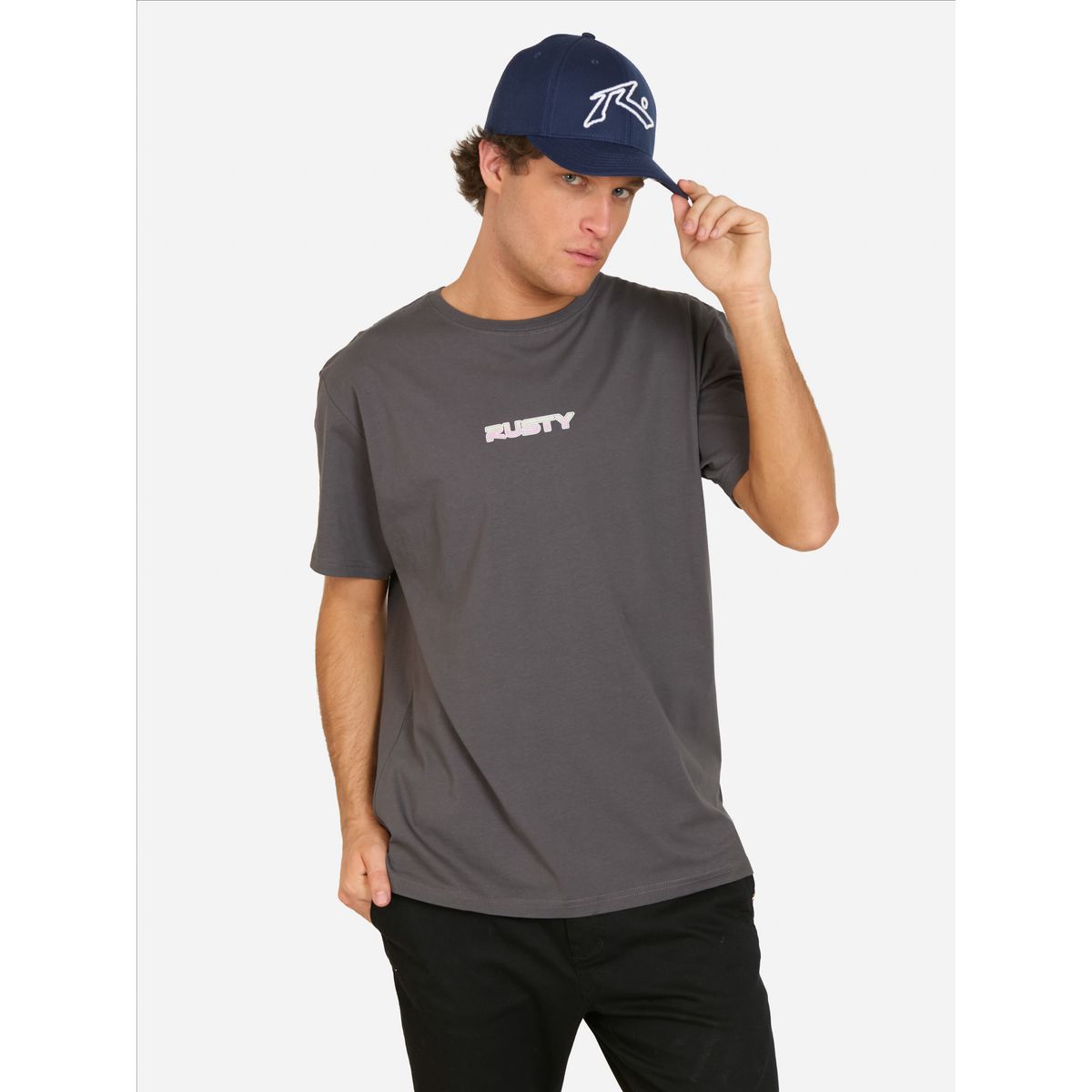 RUSTY - Polera MC Brutal Gris Hombre Rusty