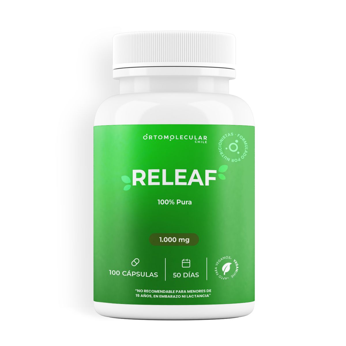 ORTOMOLECULAR - Pack x3 Ashwagandha Releaf 100 Capsulas Ortomolecular