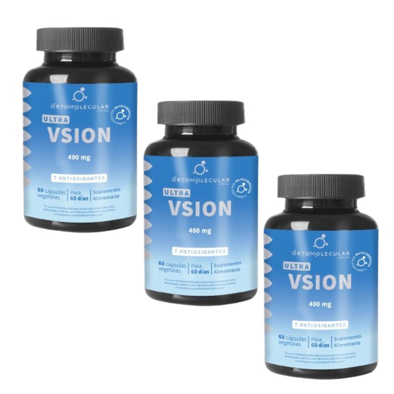ORTOMOLECULAR - Pack x 3 Ultra Vision 400mg Vegano 60 Capsulas Ortomolecular