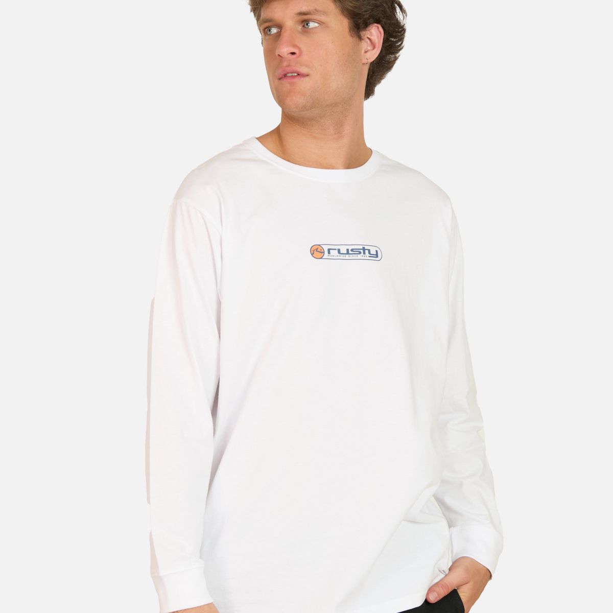 RUSTY - Polera ML Clack Blanco Hombre Rusty