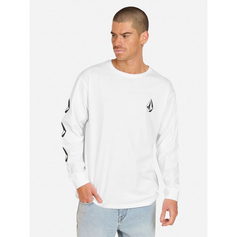 VOLCOM - Polera ML Grind Blanco Hombre Volcom - Blanco