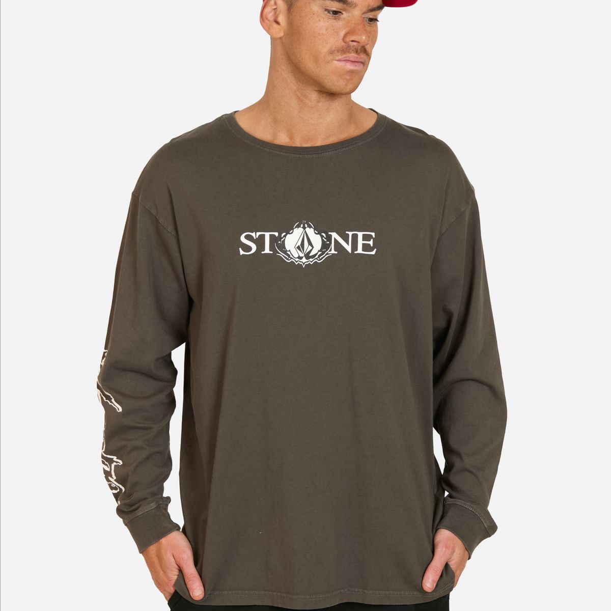 VOLCOM - Polera ML Grind Gris Hombre Volcom - Gris