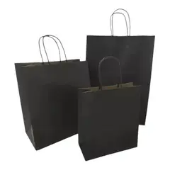 MALIK - Pack 48 bolsas Negro 32x26x12 cm para regalo