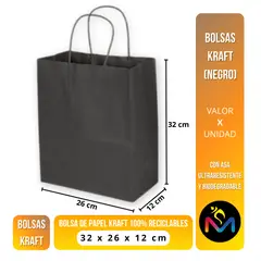 MALIK - Pack 48 bolsas Negro 32x26x12 cm, ¡ideal para la ocasión!
