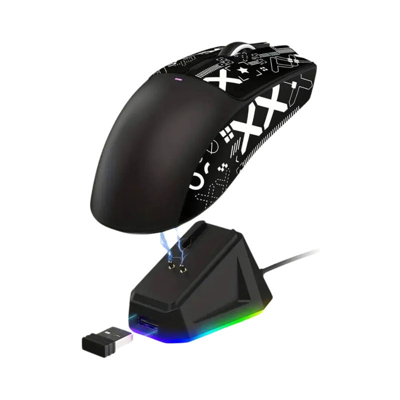 ADN - Ratón Gamer X11 Attack Shark 22000 Dpi Paw3311 Dock Negro