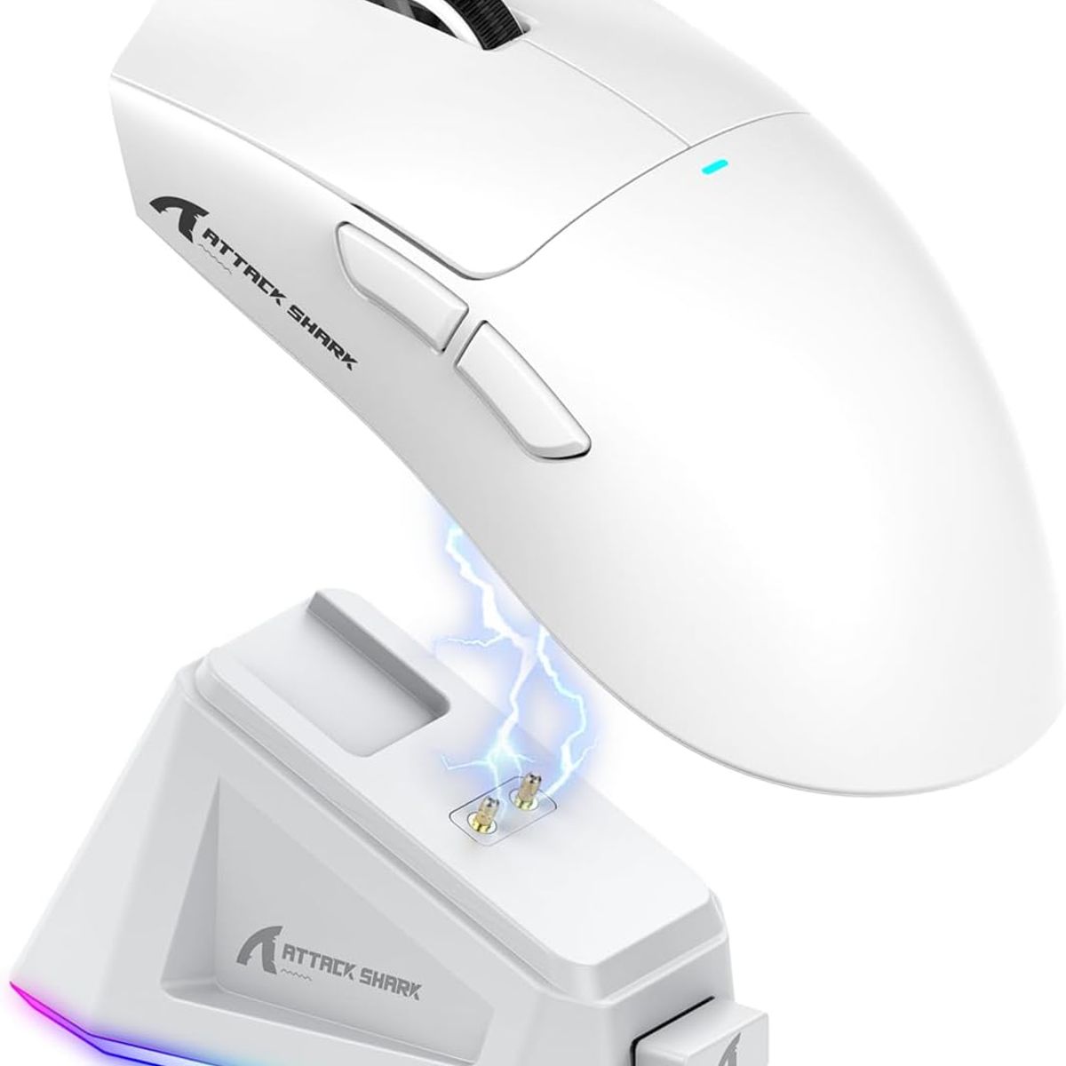 ADN - Ratón Gamer X11 Attack Shark 22000 Dpi Paw3311 Dock Blanco
