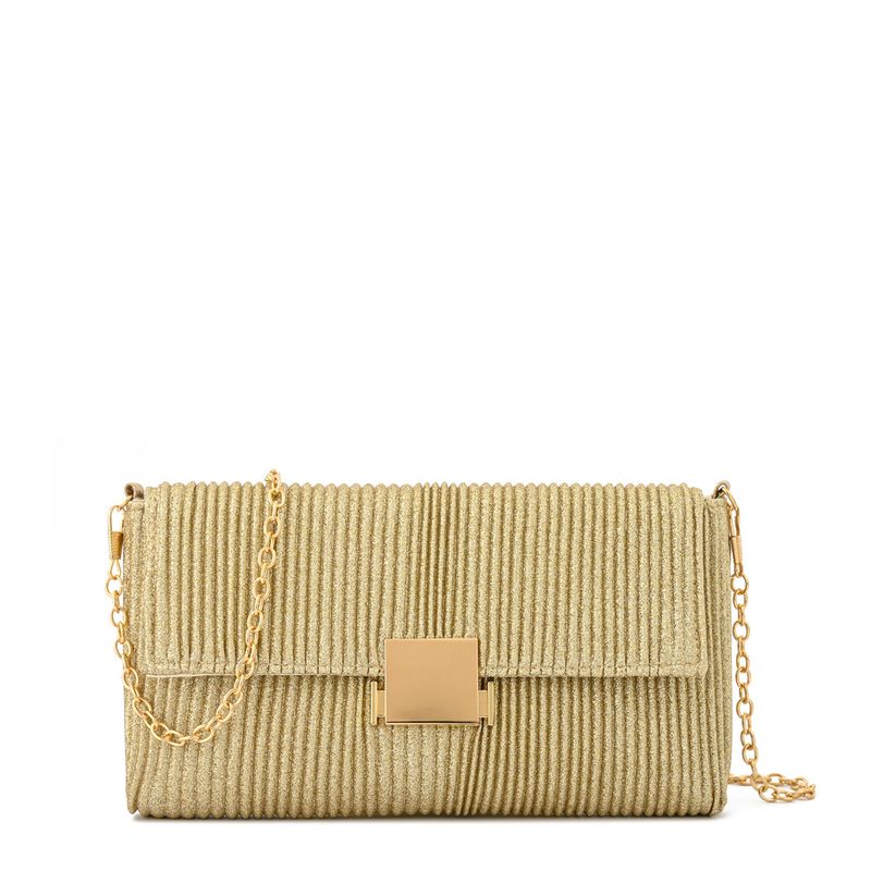 AMPHORA - Cartera fiesta con tapa davies dorado