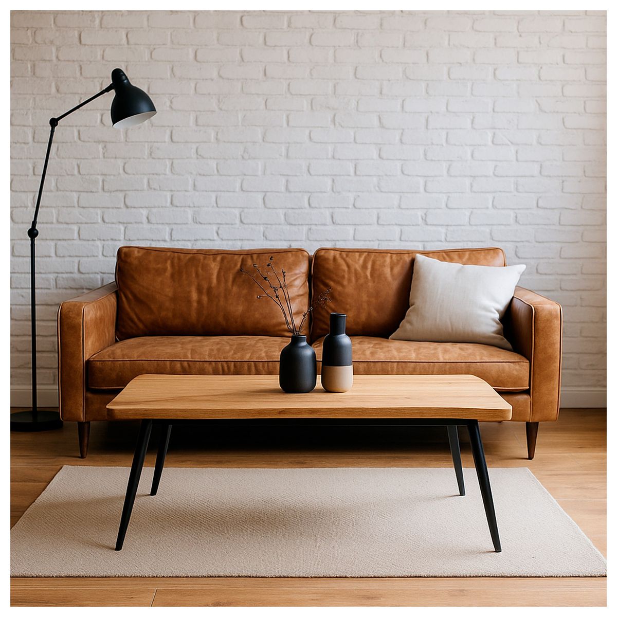 NOVAHUS - Mesa de centro 40x60x120 Metal Madera