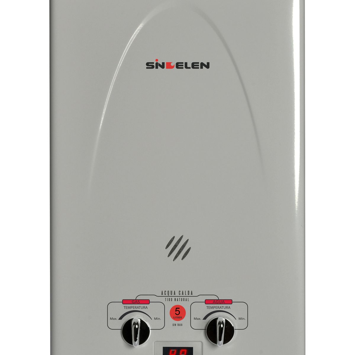 SINDELEN - Calefont 5 Litros Gas Licuado Tiro Natural CFN-5GLSI