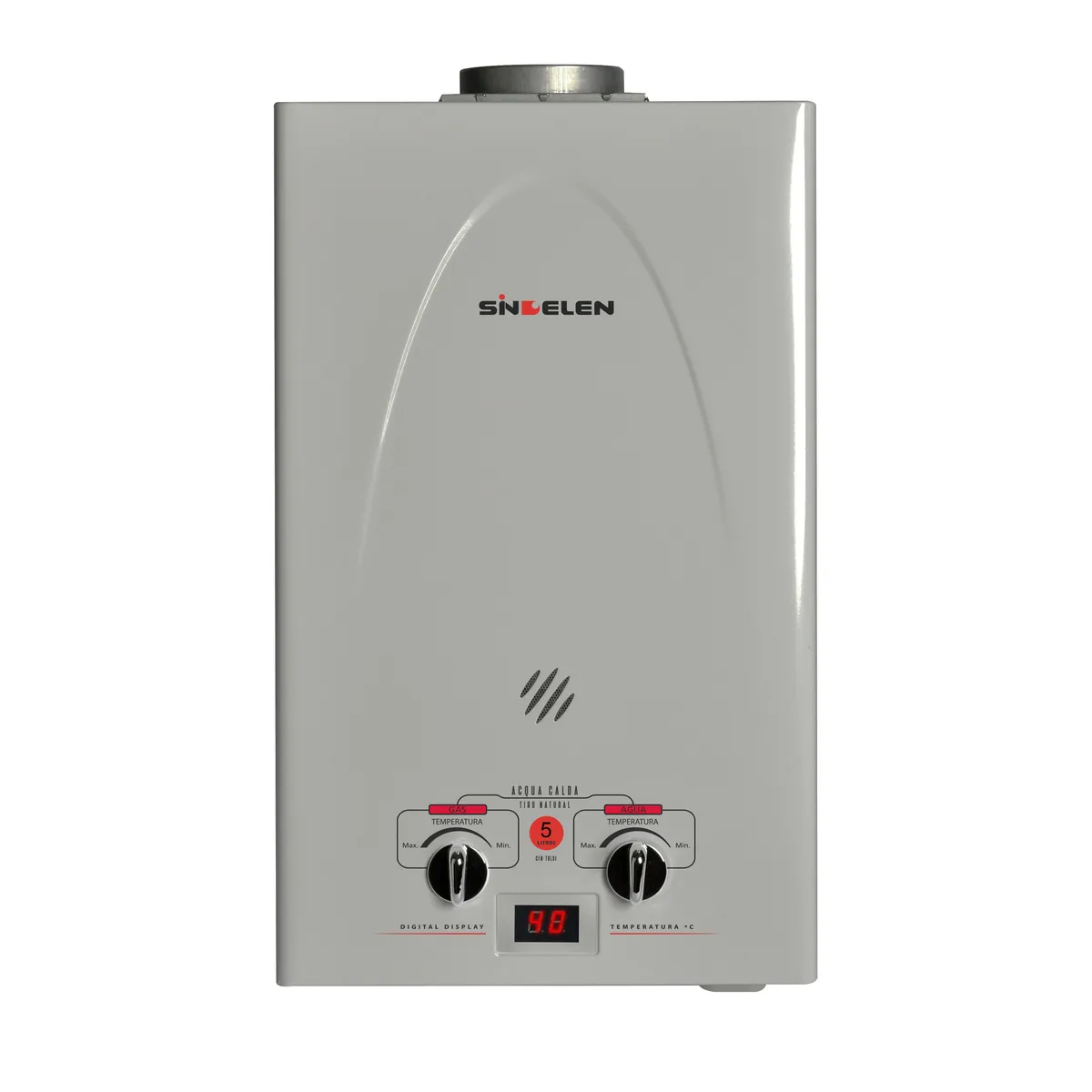 SINDELEN - Calefont 5 Litros Gas Licuado Tiro Natural CFN-5GLSI