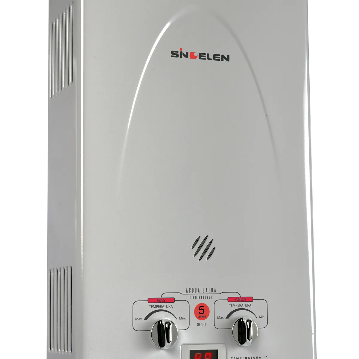 SINDELEN - Calefont 5 Litros Gas Licuado Tiro Natural CFN-5GLSI