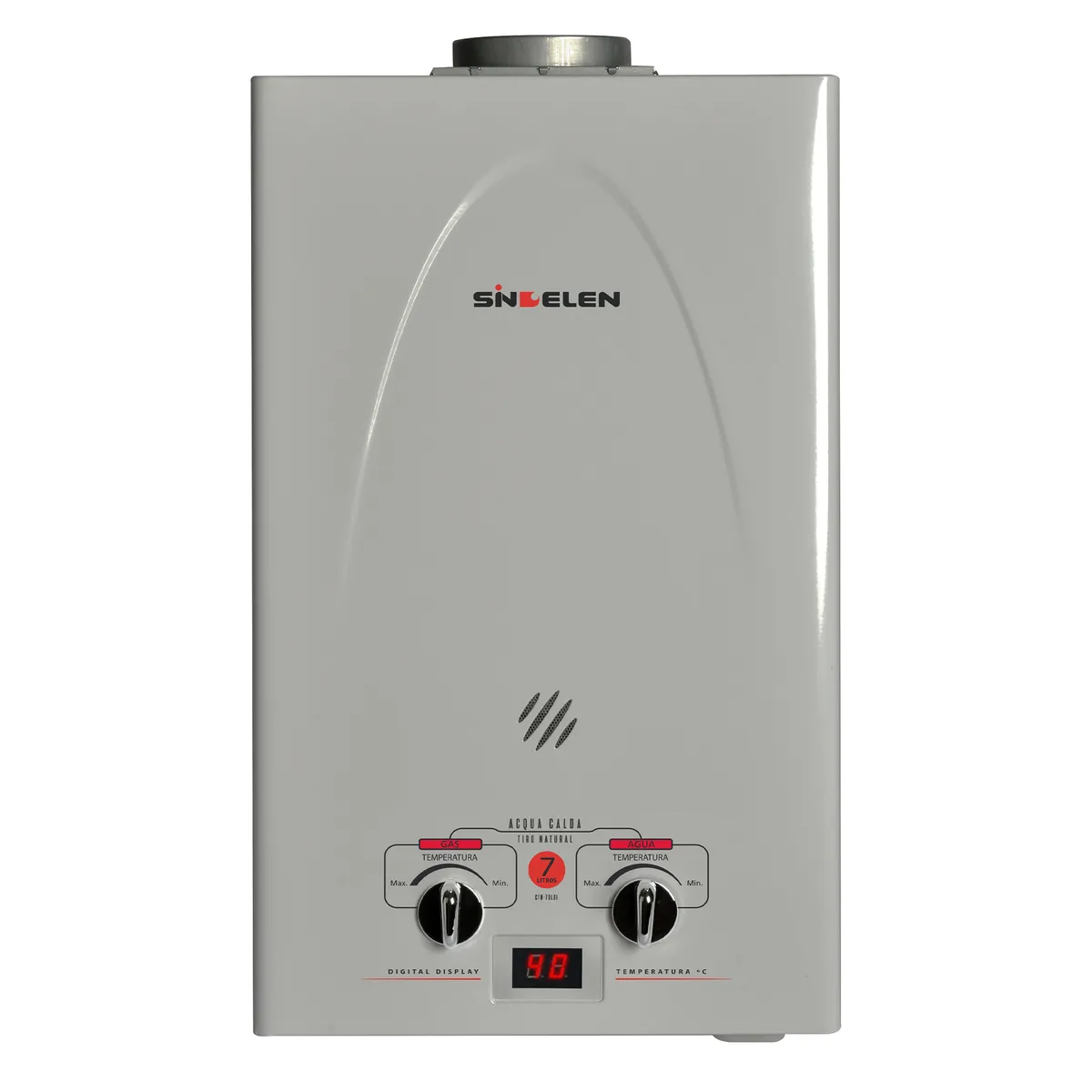 SINDELEN - Calefont 7 Litros Gas Licuado Tiro natural CFN-7GLSI