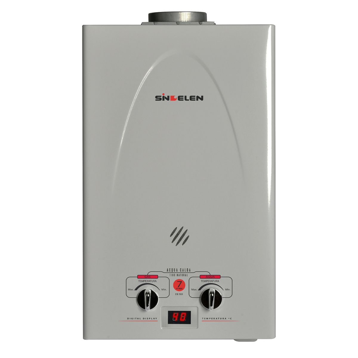 SINDELEN - Calefont 7 Litros Gas Licuado Tiro natural CFN-7GLSI