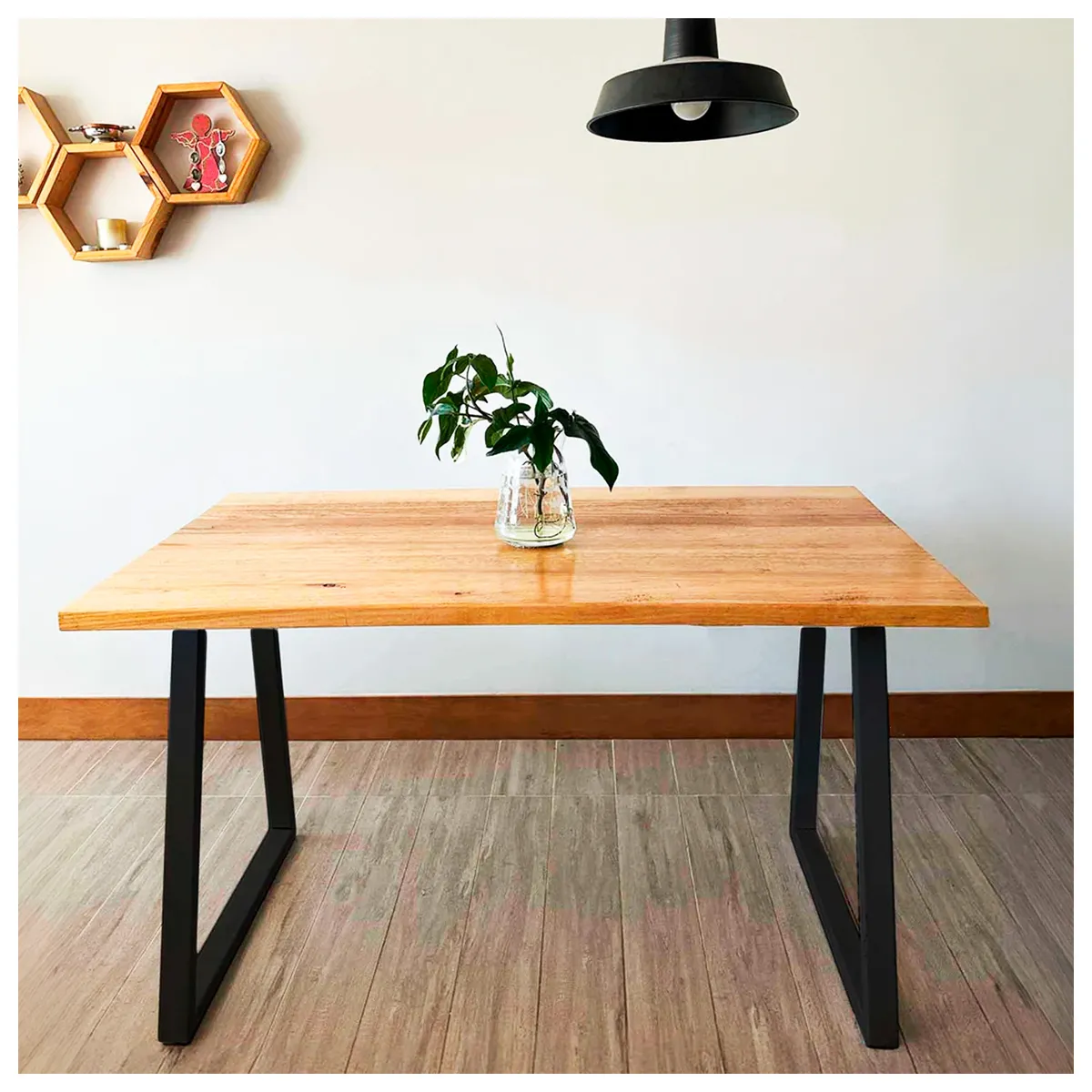 NOVAHUS - Mesa de comedor 75x80x150 Metal Madera