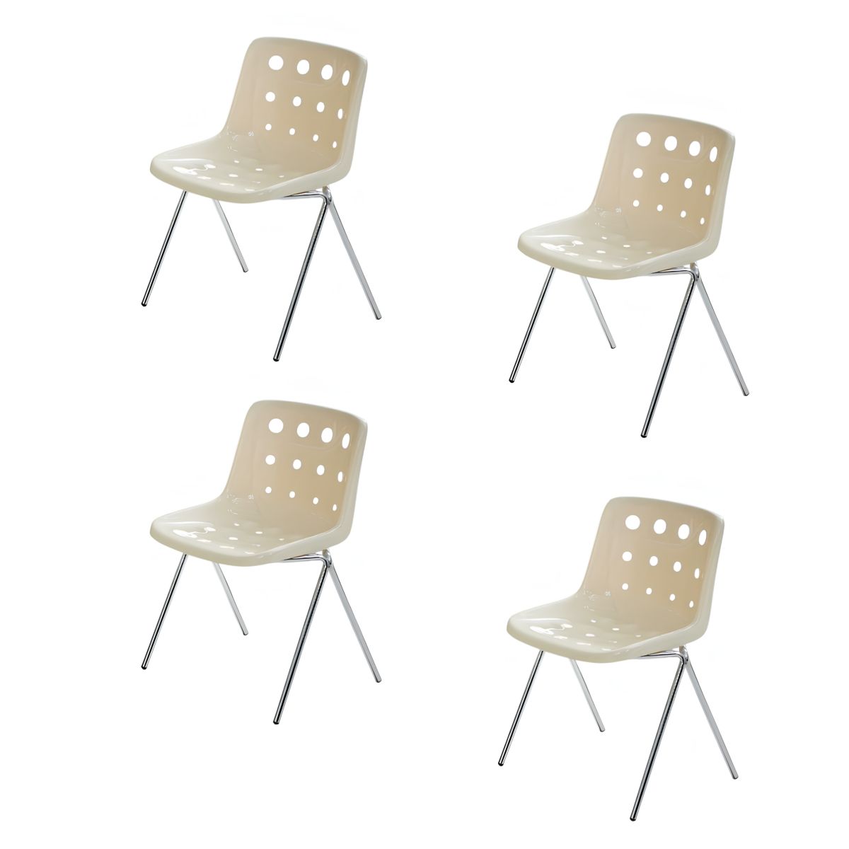 LUBABYCAS - Set 4 Sillas De Comedor PP Swiss Crema By Lubabycas